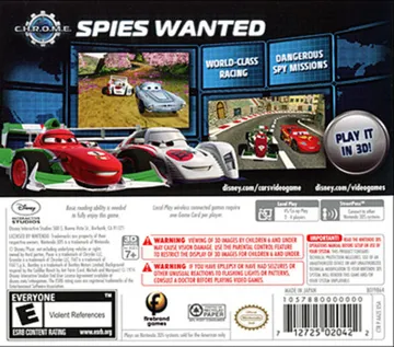 Cars 2 (Europe) (En,Fr,Ge,It,Es,Nl) box cover back